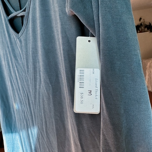 Flowy Navy Blue Mini Dress (M) NWT - Picture 4 of 5